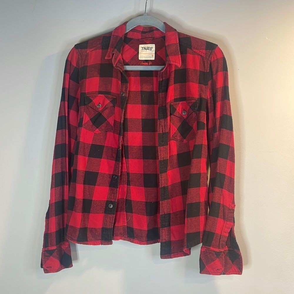 Buffalo Plaid Button Down Shirt-Girls